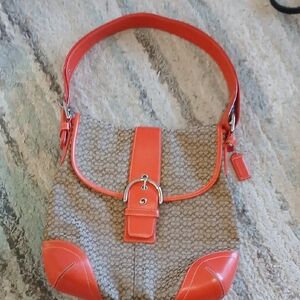 Coach Red and Tan Shoulder Bag
